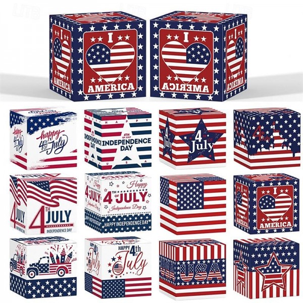 Independence Day Themed Three-Dimensional Buckle Paper Candy Snack Packaging Box Party Decoration Paper Box Independence Day Themed Three-Dimensional Buckle Paper Candy Snack Packaging Box Party Decoration Paper Box
