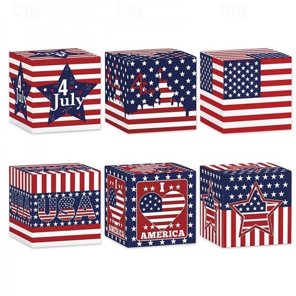 Independence Day Themed Three-Dimensional Buckle Paper Candy Snack Packaging Box Party Decoration Paper Box Independence Day Themed Three-Dimensional Buckle Paper Candy Snack Packaging Box Party Decoration Paper Box