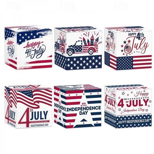 Independence Day Themed Three-Dimensional Buckle Paper Candy Snack Packaging Box Party Decoration Paper Box Independence Day Themed Three-Dimensional Buckle Paper Candy Snack Packaging Box Party Decoration Paper Box