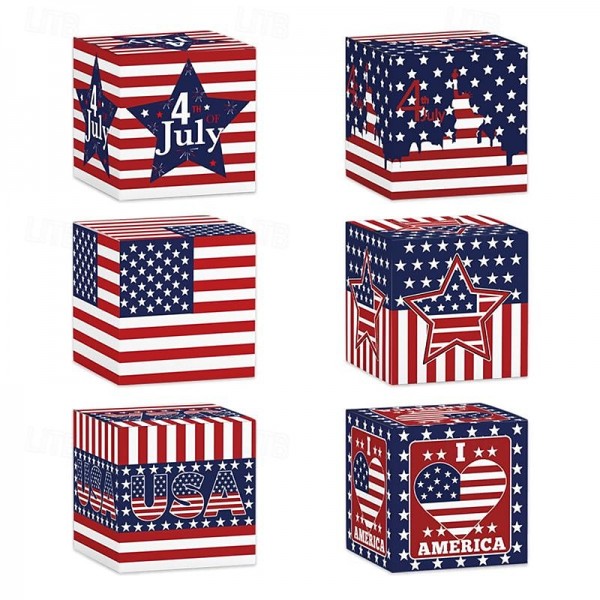 Independence Day Themed Three-Dimensional Buckle Paper Candy Snack Packaging Box Party Decoration Paper Box Independence Day Themed Three-Dimensional Buckle Paper Candy Snack Packaging Box Party Decoration Paper Box