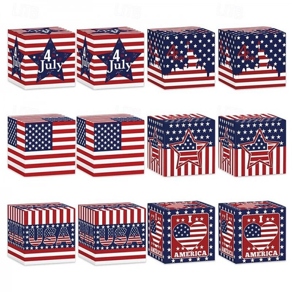 Independence Day Themed Three-Dimensional Buckle Paper Candy Snack Packaging Box Party Decoration Paper Box Independence Day Themed Three-Dimensional Buckle Paper Candy Snack Packaging Box Party Decoration Paper Box