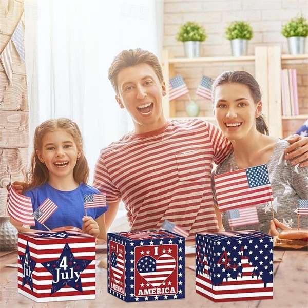 Independence Day Themed Three-Dimensional Buckle Paper Candy Snack Packaging Box Party Decoration Paper Box Independence Day Themed Three-Dimensional Buckle Paper Candy Snack Packaging Box Party Decoration Paper Box
