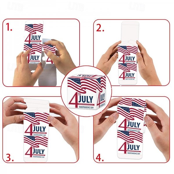 Independence Day Themed Three-Dimensional Buckle Paper Candy Snack Packaging Box Party Decoration Paper Box Independence Day Themed Three-Dimensional Buckle Paper Candy Snack Packaging Box Party Decoration Paper Box