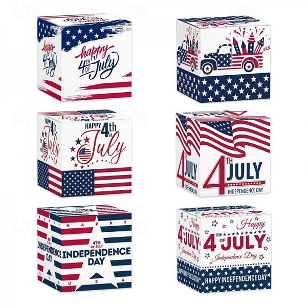 Independence Day Themed Three-Dimensional Buckle Paper Candy Snack Packaging Box Party Decoration Paper Box Independence Day Themed Three-Dimensional Buckle Paper Candy Snack Packaging Box Party Decoration Paper Box