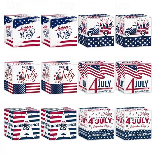 Independence Day Themed Three-Dimensional Buckle Paper Candy Snack Packaging Box Party Decoration Paper Box Independence Day Themed Three-Dimensional Buckle Paper Candy Snack Packaging Box Party Decoration Paper Box