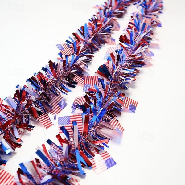 6PCS 6.5ft Red White Blue Tinsel 4th of July Tinsel Garland Patriotic Garland Glitter Independence Day Metallic Garland for Labor Day Decorations (Bright Style) 6PCS 6.5ft Red White Blue Tinsel 4th of July Tinsel Garland Patriotic Garland Glitter Independence Day Metallic Garland for Labor Day Decorations (Bright Style)