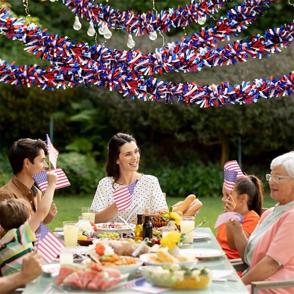 6PCS 6.5ft Red White Blue Tinsel 4th of July Tinsel Garland Patriotic Garland Glitter Independence Day Metallic Garland for Labor Day Decorations (Bright Style) 6PCS 6.5ft Red White Blue Tinsel 4th of July Tinsel Garland Patriotic Garland Glitter Independence Day Metallic Garland for Labor Day Decorations (Bright Style)