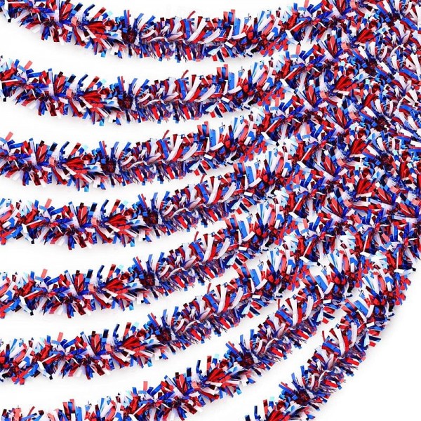6PCS 6.5ft Red White Blue Tinsel 4th of July Tinsel Garland Patriotic Garland Glitter Independence Day Metallic Garland for Labor Day Decorations (Bright Style) 6PCS 6.5ft Red White Blue Tinsel 4th of July Tinsel Garland Patriotic Garland Glitter Independence Day Metallic Garland for Labor Day Decorations (Bright Style)