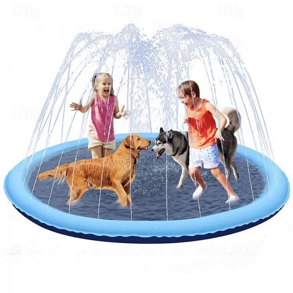 Splash Pad, 39in/59in/67in Anti-Slip Splash Pad for Kids Dogs Thickened Dog Pool Splash Sprinkler Pad Durable Summer Outdoor Water Toys for Baby Toddler Boys Girls Pet Splash Pad, 39in/59in/67in Anti-Slip Splash Pad for Kids Dogs Thickened Dog Pool Splash Sprinkler Pad Durable Summer Outdoor Water Toys for Baby Toddler Boys Girls Pet