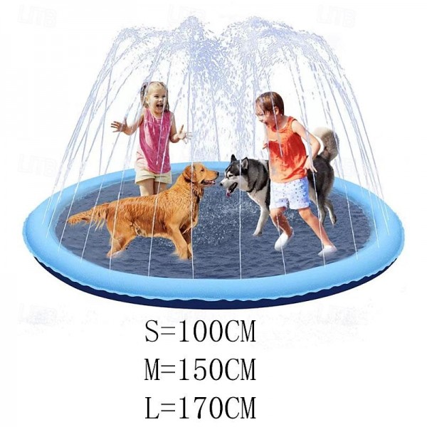 Splash Pad, 39in/59in/67in Anti-Slip Splash Pad for Kids Dogs Thickened Dog Pool Splash Sprinkler Pad Durable Summer Outdoor Water Toys for Baby Toddler Boys Girls Pet Splash Pad, 39in/59in/67in Anti-Slip Splash Pad for Kids Dogs Thickened Dog Pool Splash Sprinkler Pad Durable Summer Outdoor Water Toys for Baby Toddler Boys Girls Pet