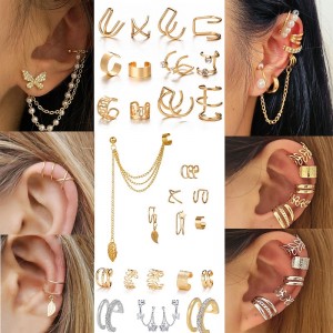 Europe and the United States cross-border new pearl ear clip men&#039;s and women&#039;s earrings non-piercing false cartilage earrings earrings jewelry