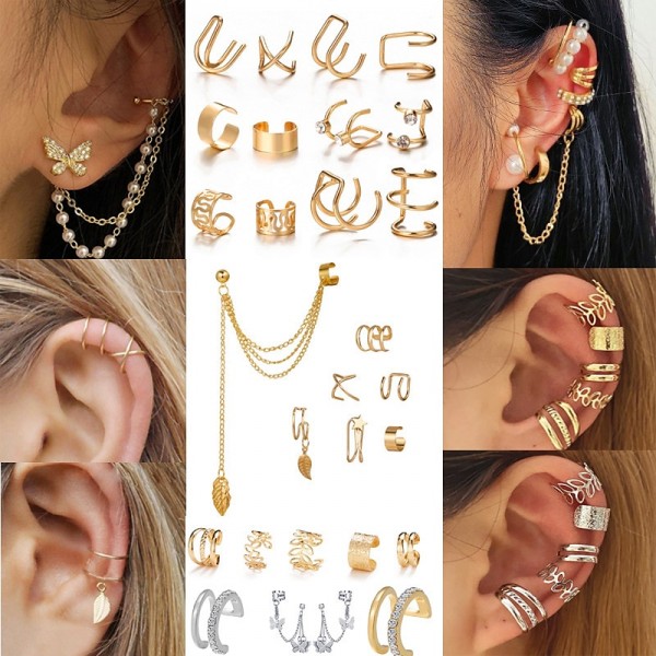 Europe and the United States cross-border new pearl ear clip men&#039;s and women&#039;s earrings non-piercing false cartilage earrings earrings jewelry