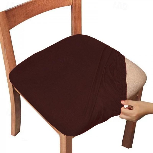 4pcs/6pcs Solid Color Brushed High Elastic Chair Cover Simple Soft And Comfortable Chair Seat Cover Dust-proof And Dirt-resistant Chair Slipcover Suitable For Dining Chair Office Home Decor 4pcs/6pcs Solid Color Brushed High Elastic Chair Cover Simple Soft And Comfortable Chair Seat Cover Dust-proof And Dirt-resistant Chair Slipcover Suitable For Dining Chair Office Home Decor