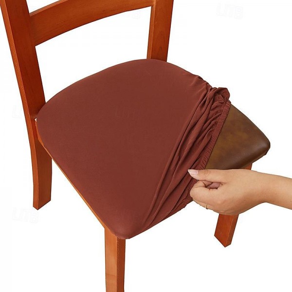 4pcs/6pcs Solid Color Brushed High Elastic Chair Cover Simple Soft And Comfortable Chair Seat Cover Dust-proof And Dirt-resistant Chair Slipcover Suitable For Dining Chair Office Home Decor 4pcs/6pcs Solid Color Brushed High Elastic Chair Cover Simple Soft And Comfortable Chair Seat Cover Dust-proof And Dirt-resistant Chair Slipcover Suitable For Dining Chair Office Home Decor