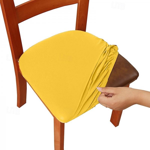 4pcs/6pcs Solid Color Brushed High Elastic Chair Cover Simple Soft And Comfortable Chair Seat Cover Dust-proof And Dirt-resistant Chair Slipcover Suitable For Dining Chair Office Home Decor 4pcs/6pcs Solid Color Brushed High Elastic Chair Cover Simple Soft And Comfortable Chair Seat Cover Dust-proof And Dirt-resistant Chair Slipcover Suitable For Dining Chair Office Home Decor