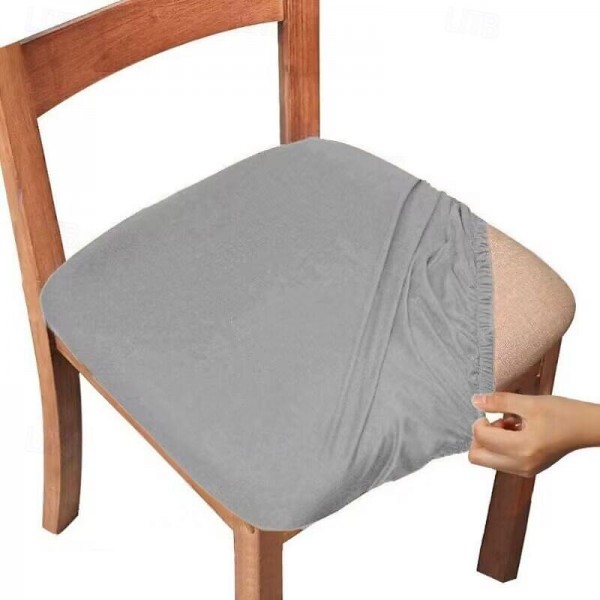 4pcs/6pcs Solid Color Brushed High Elastic Chair Cover Simple Soft And Comfortable Chair Seat Cover Dust-proof And Dirt-resistant Chair Slipcover Suitable For Dining Chair Office Home Decor 4pcs/6pcs Solid Color Brushed High Elastic Chair Cover Simple Soft And Comfortable Chair Seat Cover Dust-proof And Dirt-resistant Chair Slipcover Suitable For Dining Chair Office Home Decor
