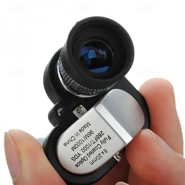 8x20 HD Night Vision Mini Pocket Zoom Monocular Outdoor Portable Mini Telescope For Hunting Camping Mountain Climbing Hiking Bird Watching