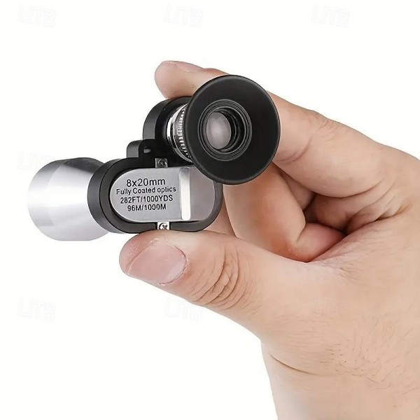 8x20 HD Night Vision Mini Pocket Zoom Monocular Outdoor Portable Mini Telescope For Hunting Camping Mountain Climbing Hiking Bird Watching