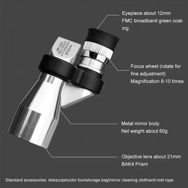 8x20 HD Night Vision Mini Pocket Zoom Monocular Outdoor Portable Mini Telescope For Hunting Camping Mountain Climbing Hiking Bird Watching