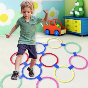 10PCS 28CM Jumping House Circle Children&#039;s Sensory Training Jumping Circle Outdoor Sports Game Household Physical Fitness Grid Toy
