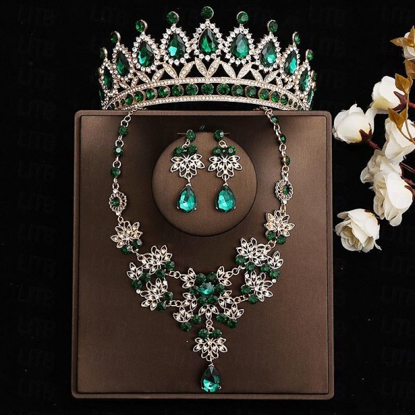 Bride Headwear Baroque Crown Grand Wedding Three Piece Set Wedding Dress Accessories Princess Birthday Crown Hair Accessories Bride Headwear Baroque Crown Grand Wedding Three Piece Set Wedding Dress Accessories Princess Birthday Crown Hair Accessories