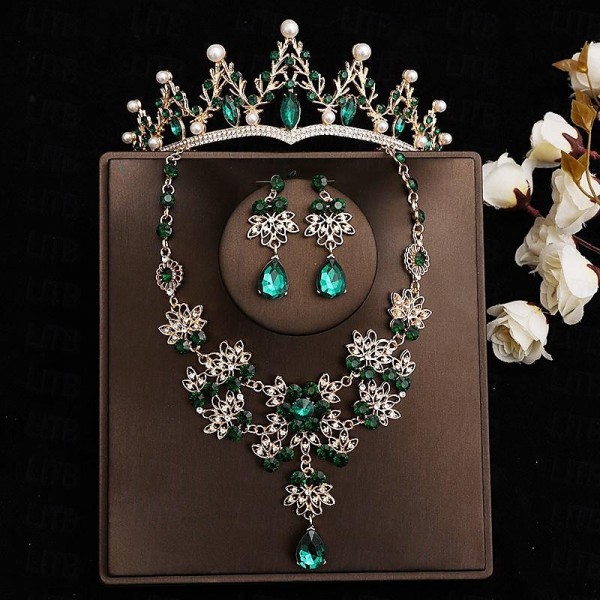 Bride Headwear Baroque Crown Grand Wedding Three Piece Set Wedding Dress Accessories Princess Birthday Crown Hair Accessories Bride Headwear Baroque Crown Grand Wedding Three Piece Set Wedding Dress Accessories Princess Birthday Crown Hair Accessories