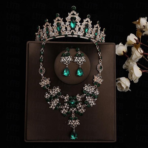 Bride Headwear Baroque Crown Grand Wedding Three Piece Set Wedding Dress Accessories Princess Birthday Crown Hair Accessories Bride Headwear Baroque Crown Grand Wedding Three Piece Set Wedding Dress Accessories Princess Birthday Crown Hair Accessories