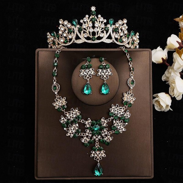Bride Headwear Baroque Crown Grand Wedding Three Piece Set Wedding Dress Accessories Princess Birthday Crown Hair Accessories Bride Headwear Baroque Crown Grand Wedding Three Piece Set Wedding Dress Accessories Princess Birthday Crown Hair Accessories