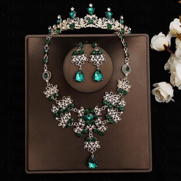 Bride Headwear Baroque Crown Grand Wedding Three Piece Set Wedding Dress Accessories Princess Birthday Crown Hair Accessories Bride Headwear Baroque Crown Grand Wedding Three Piece Set Wedding Dress Accessories Princess Birthday Crown Hair Accessories