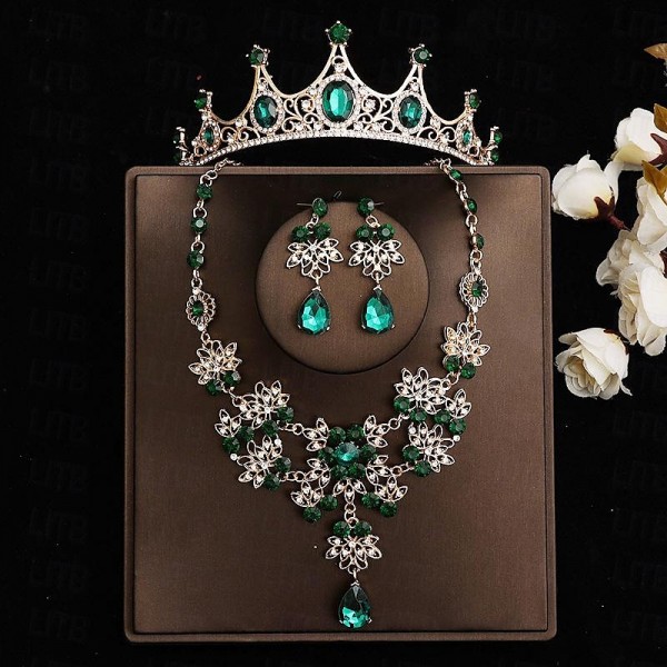 Bride Headwear Baroque Crown Grand Wedding Three Piece Set Wedding Dress Accessories Princess Birthday Crown Hair Accessories Bride Headwear Baroque Crown Grand Wedding Three Piece Set Wedding Dress Accessories Princess Birthday Crown Hair Accessories