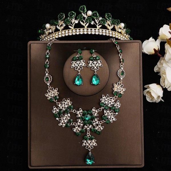 Bride Headwear Baroque Crown Grand Wedding Three Piece Set Wedding Dress Accessories Princess Birthday Crown Hair Accessories Bride Headwear Baroque Crown Grand Wedding Three Piece Set Wedding Dress Accessories Princess Birthday Crown Hair Accessories