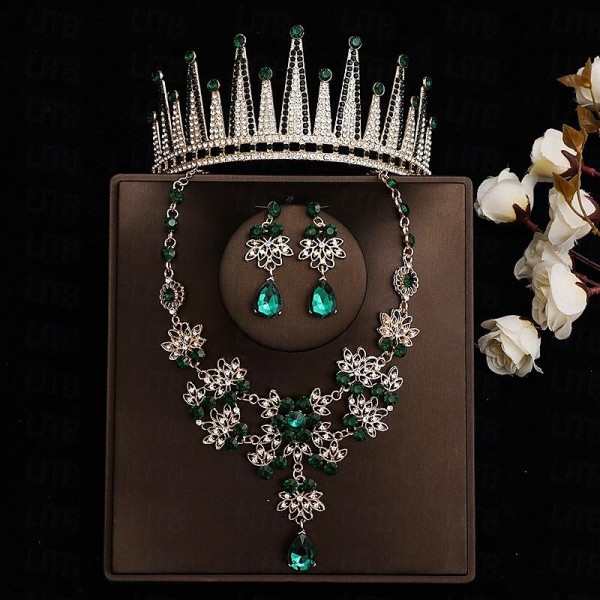 Bride Headwear Baroque Crown Grand Wedding Three Piece Set Wedding Dress Accessories Princess Birthday Crown Hair Accessories Bride Headwear Baroque Crown Grand Wedding Three Piece Set Wedding Dress Accessories Princess Birthday Crown Hair Accessories