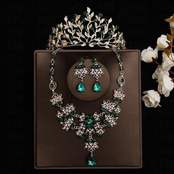 Bride Headwear Baroque Crown Grand Wedding Three Piece Set Wedding Dress Accessories Princess Birthday Crown Hair Accessories Bride Headwear Baroque Crown Grand Wedding Three Piece Set Wedding Dress Accessories Princess Birthday Crown Hair Accessories