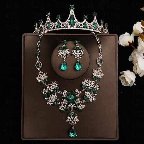 Bride Headwear Baroque Crown Grand Wedding Three Piece Set Wedding Dress Accessories Princess Birthday Crown Hair Accessories Bride Headwear Baroque Crown Grand Wedding Three Piece Set Wedding Dress Accessories Princess Birthday Crown Hair Accessories