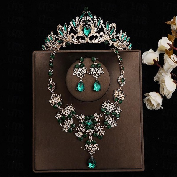Bride Headwear Baroque Crown Grand Wedding Three Piece Set Wedding Dress Accessories Princess Birthday Crown Hair Accessories Bride Headwear Baroque Crown Grand Wedding Three Piece Set Wedding Dress Accessories Princess Birthday Crown Hair Accessories