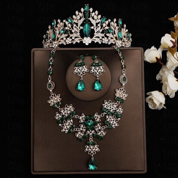 Bride Headwear Baroque Crown Grand Wedding Three Piece Set Wedding Dress Accessories Princess Birthday Crown Hair Accessories Bride Headwear Baroque Crown Grand Wedding Three Piece Set Wedding Dress Accessories Princess Birthday Crown Hair Accessories