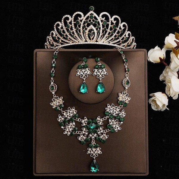 Bride Headwear Baroque Crown Grand Wedding Three Piece Set Wedding Dress Accessories Princess Birthday Crown Hair Accessories Bride Headwear Baroque Crown Grand Wedding Three Piece Set Wedding Dress Accessories Princess Birthday Crown Hair Accessories