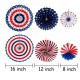 6PCS US Flag Paper Fans for Independence Day Party Supplies Background Wall Decoration Red White and Blue Hanging Paper Fans 6PCS US Flag Paper Fans for Independence Day Party Supplies Background Wall Decoration Red White and Blue Hanging Paper Fans