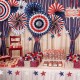 6PCS US Flag Paper Fans for Independence Day Party Supplies Background Wall Decoration Red White and Blue Hanging Paper Fans 6PCS US Flag Paper Fans for Independence Day Party Supplies Background Wall Decoration Red White and Blue Hanging Paper Fans