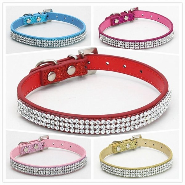 Dog Collar Adjustable / Retractable Rhinestone PU Leather Purple Red Blue Pink Black for Girl Dog Dog Collar Adjustable / Retractable Rhinestone PU Leather Purple Red Blue Pink Black for Girl Dog