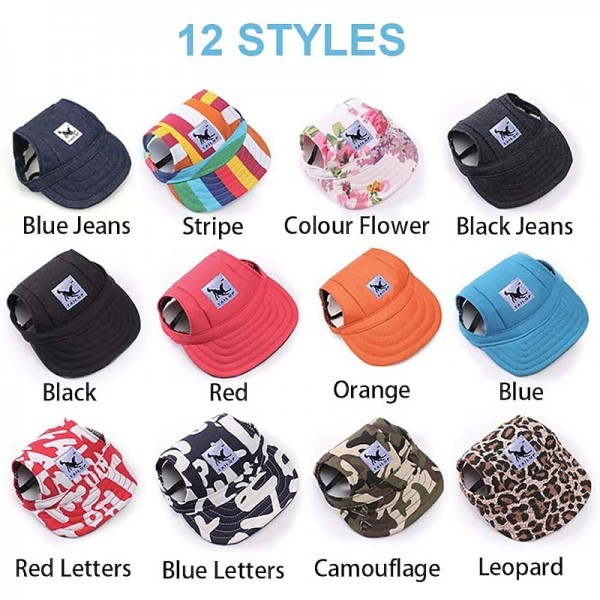 Dog Hat-Pet Baseball Cap/Dogs Sport Hat/Visor Cap with Ear Holes and Chin Strap for Small Dogs by Happy Hours (S ,M,L,XL ) Dog Hat-Pet Baseball Cap/Dogs Sport Hat/Visor Cap with Ear Holes and Chin Strap for Small Dogs by Happy Hours (S ,M,L,XL )