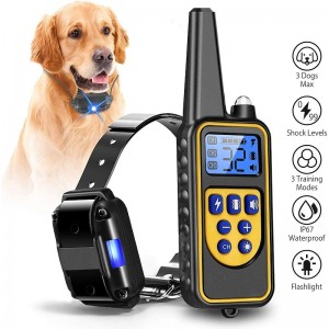 Dog Collar Anti Bark Electric Remote Control Shock / Vibration Remote Controlled Sound Vibration 2 in 1 Classic Black
