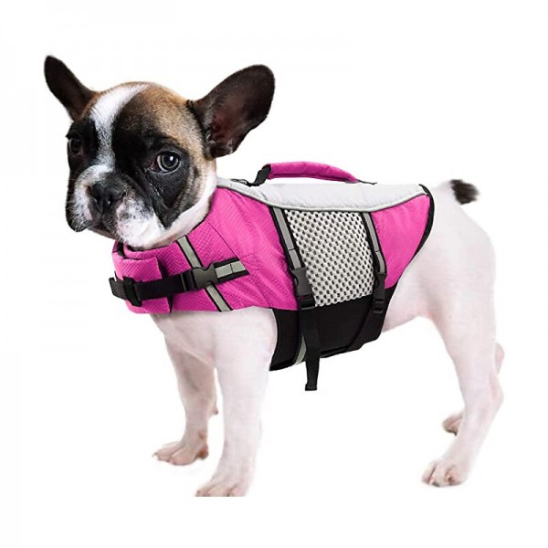 Dog Life Jacket Swimming Vest Lightweight High Reflective Pet Lifesaver with Lift Handle, Leash Ring Dog Life Jacket Swimming Vest Lightweight High Reflective Pet Lifesaver with Lift Handle, Leash Ring