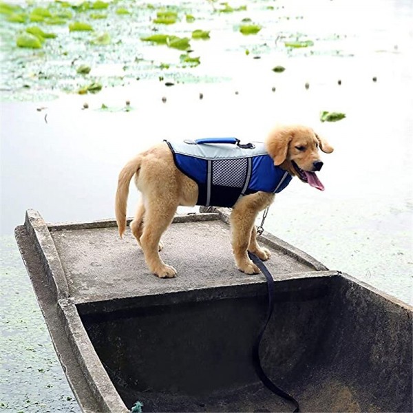 Dog Life Jacket Swimming Vest Lightweight High Reflective Pet Lifesaver with Lift Handle, Leash Ring Dog Life Jacket Swimming Vest Lightweight High Reflective Pet Lifesaver with Lift Handle, Leash Ring