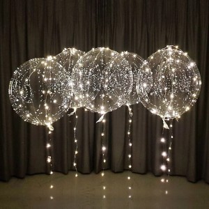 Luminous Transparent Helium Bobo Bubble Ballons Festival Wedding Birthday Party Decorations LED String Light Up Balloons