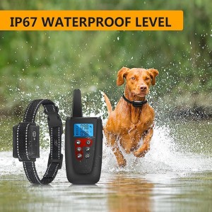 No Shock Dog Training Collar 3300ft Range Beep Vibrating Pet Trainer IPX7 Waterproof Rechargeable Pet Training Collar No Prongs Sound and Vibration Collar