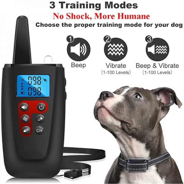 No Shock Dog Training Collar 3300ft Range Beep Vibrating Pet Trainer IPX7 Waterproof Rechargeable Pet Training Collar No Prongs Sound and Vibration Collar No Shock Dog Training Collar 3300ft Range Beep Vibrating Pet Trainer IPX7 Waterproof Rechargeable Pet Training Collar No Prongs Sound and Vibration Collar