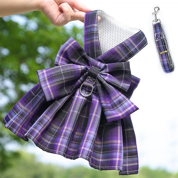 Dog Harness Dress with Leash Set, Princess Dog Dress for Small Dog Girl, Puppy Dresses with D Ring, Pet Clothes Doggie Outfits Cat Apparel Dog Harness Dress with Leash Set, Princess Dog Dress for Small Dog Girl, Puppy Dresses with D Ring, Pet Clothes Doggie Outfits Cat Apparel