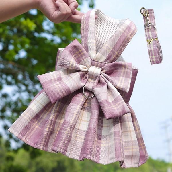 Dog Harness Dress with Leash Set, Princess Dog Dress for Small Dog Girl, Puppy Dresses with D Ring, Pet Clothes Doggie Outfits Cat Apparel Dog Harness Dress with Leash Set, Princess Dog Dress for Small Dog Girl, Puppy Dresses with D Ring, Pet Clothes Doggie Outfits Cat Apparel