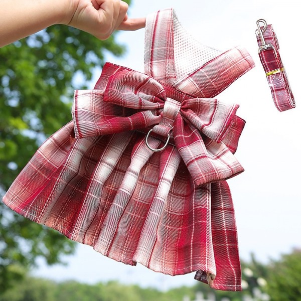 Dog Harness Dress with Leash Set, Princess Dog Dress for Small Dog Girl, Puppy Dresses with D Ring, Pet Clothes Doggie Outfits Cat Apparel Dog Harness Dress with Leash Set, Princess Dog Dress for Small Dog Girl, Puppy Dresses with D Ring, Pet Clothes Doggie Outfits Cat Apparel